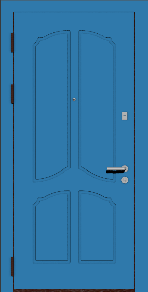 Входная металлическая дверь МДФ голубая